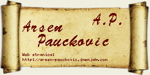 Arsen Paučković vizit kartica